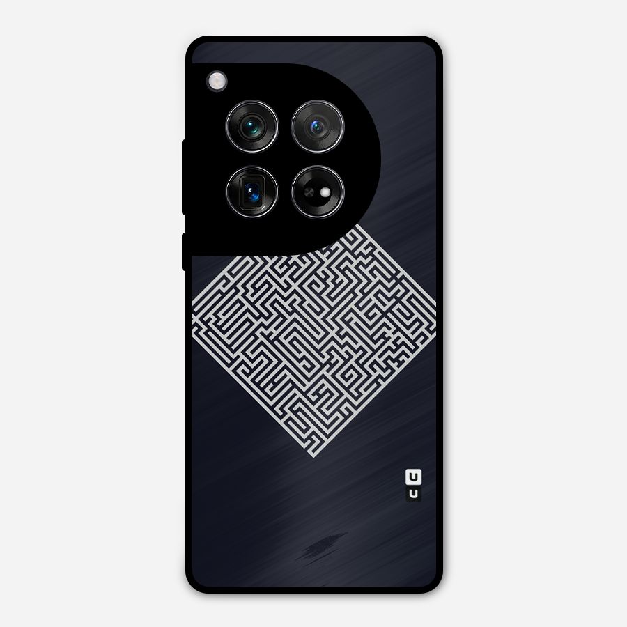 Minimal Maze Pattern Metal Back Case for OnePlus 12