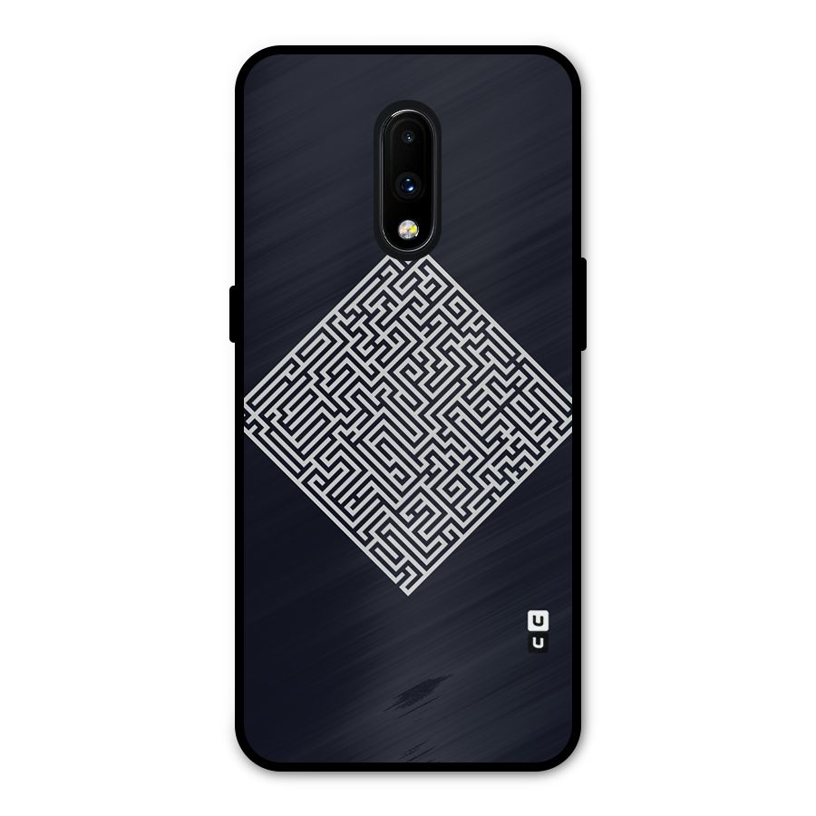 Minimal Maze Pattern Metal Back Case for OnePlus 7