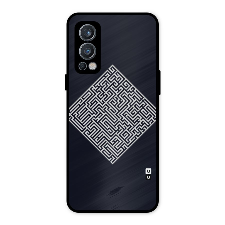 Minimal Maze Pattern Metal Back Case for OnePlus Nord 2 5G