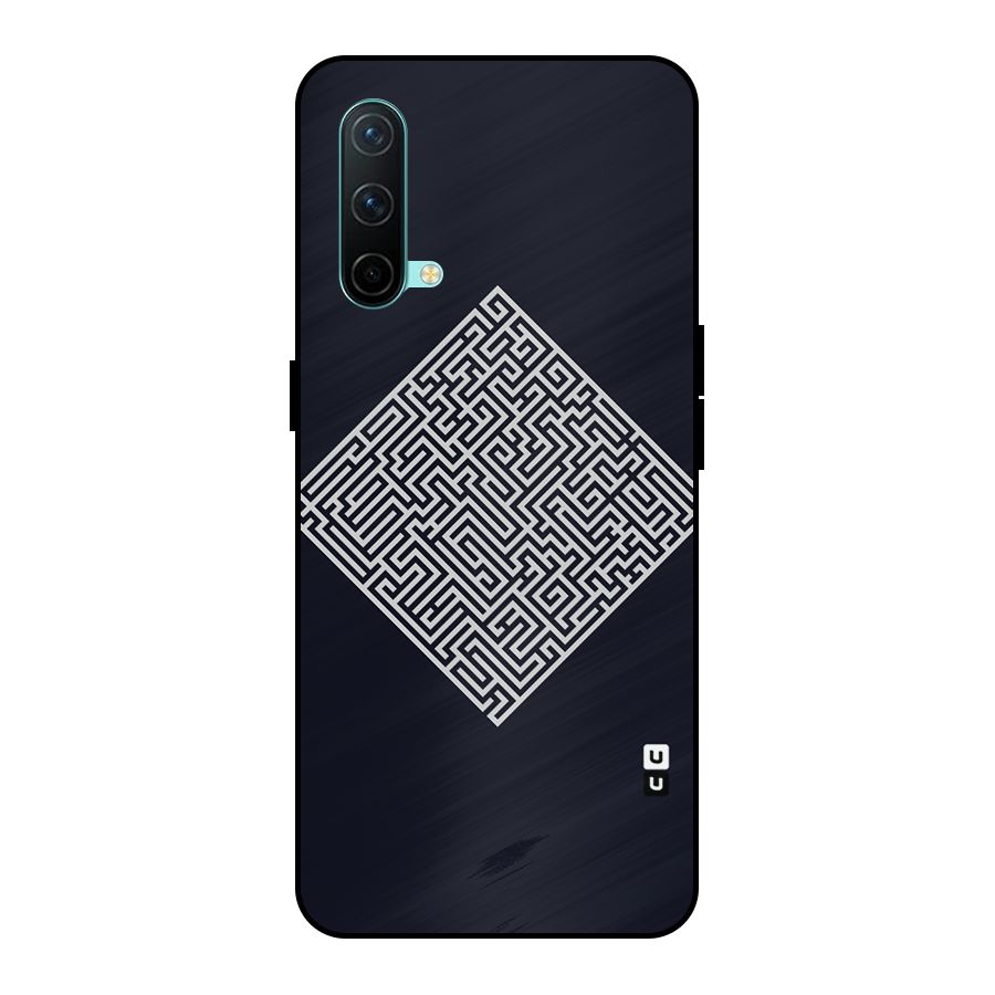 Minimal Maze Pattern Metal Back Case for OnePlus Nord CE 5G