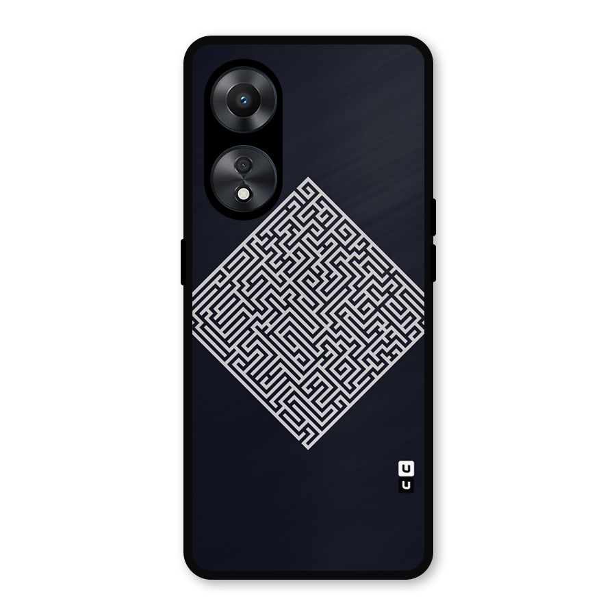 Minimal Maze Pattern Metal Back Case for Oppo A78