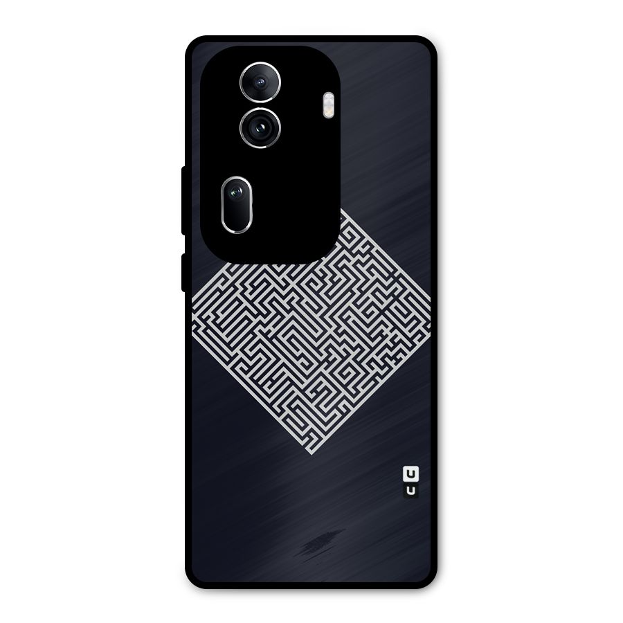 Minimal Maze Pattern Metal Back Case for Oppo Reno11 Pro 5G