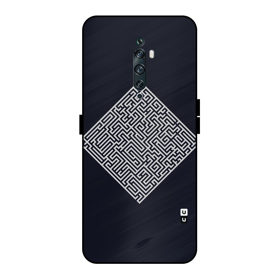 Minimal Maze Pattern Metal Back Case for Oppo Reno2 Z