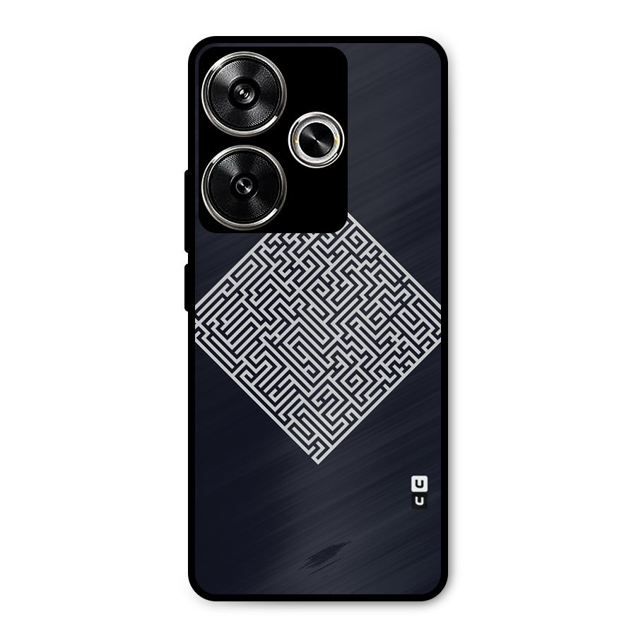 Minimal Maze Pattern Metal Back Case for Poco F6