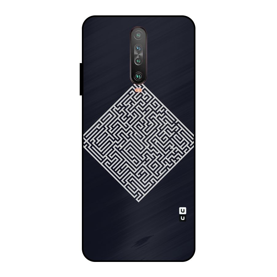 Minimal Maze Pattern Metal Back Case for Poco X2