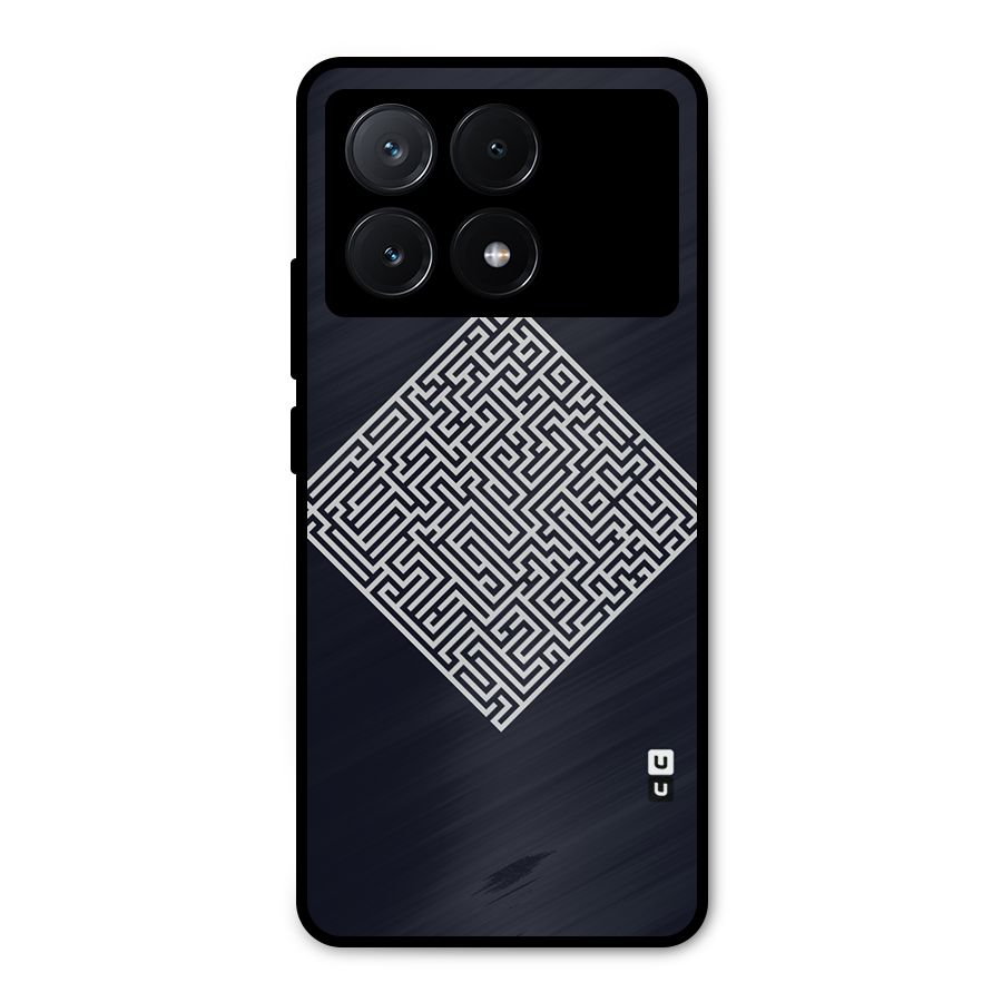 Minimal Maze Pattern Metal Back Case for Poco X6 Pro
