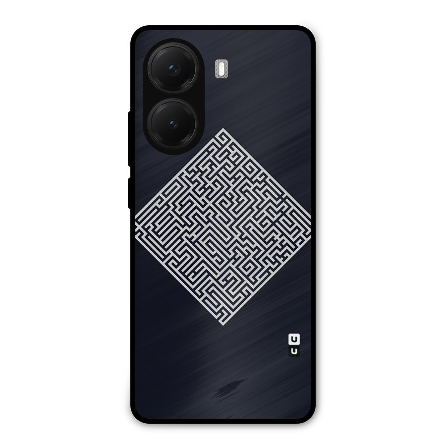 Minimal Maze Pattern Metal Back Case for Poco X7 Pro