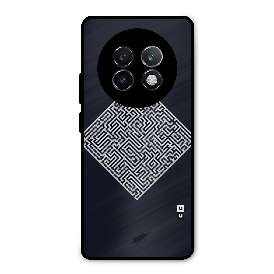 Minimal Maze Pattern Metal Back Case for Realme 13 Plus