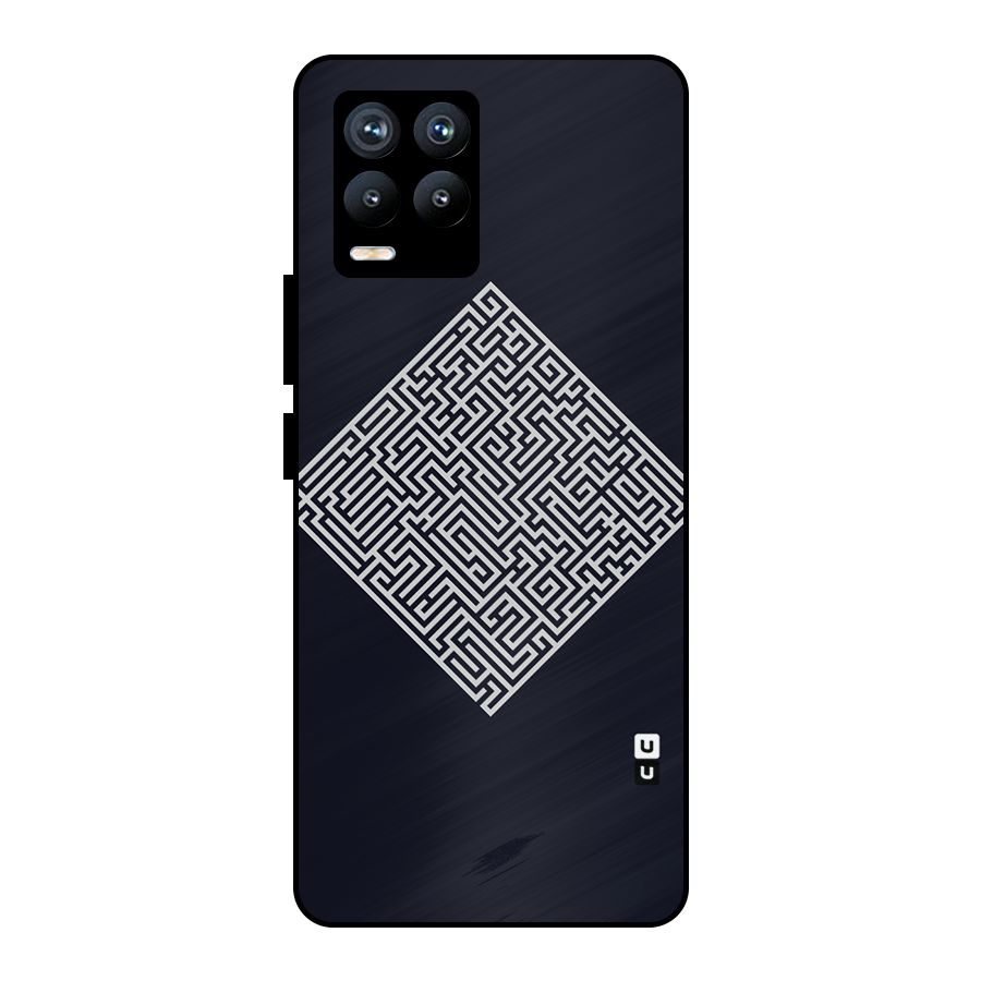 Minimal Maze Pattern Metal Back Case for Realme 8 Pro