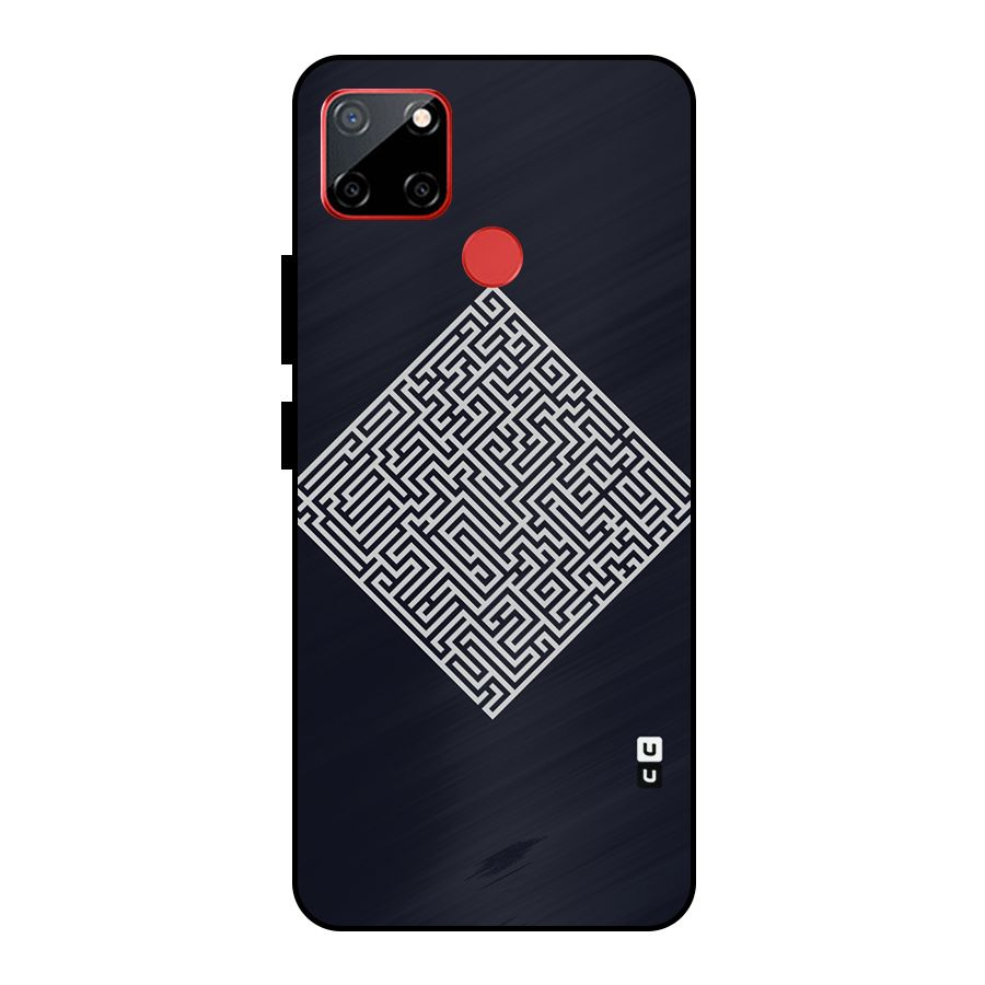 Minimal Maze Pattern Metal Back Case for Realme C12
