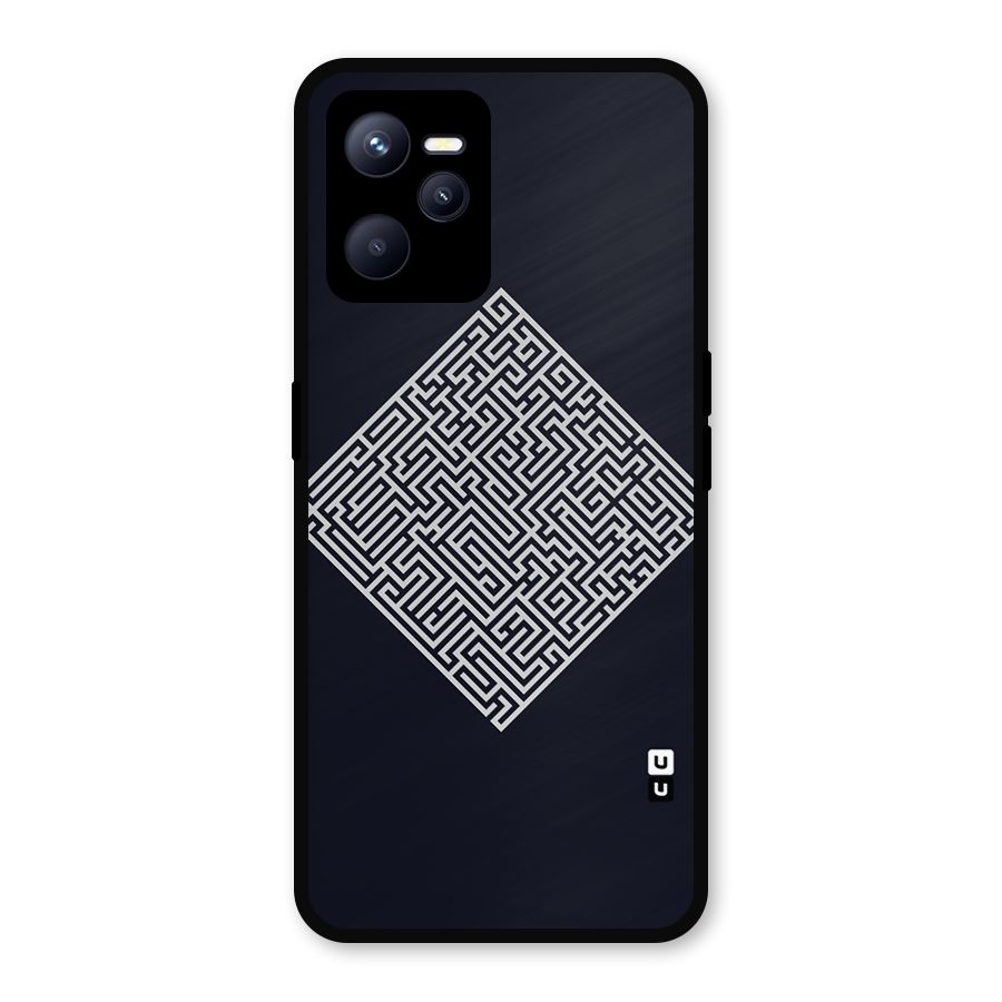 Minimal Maze Pattern Metal Back Case for Realme C35