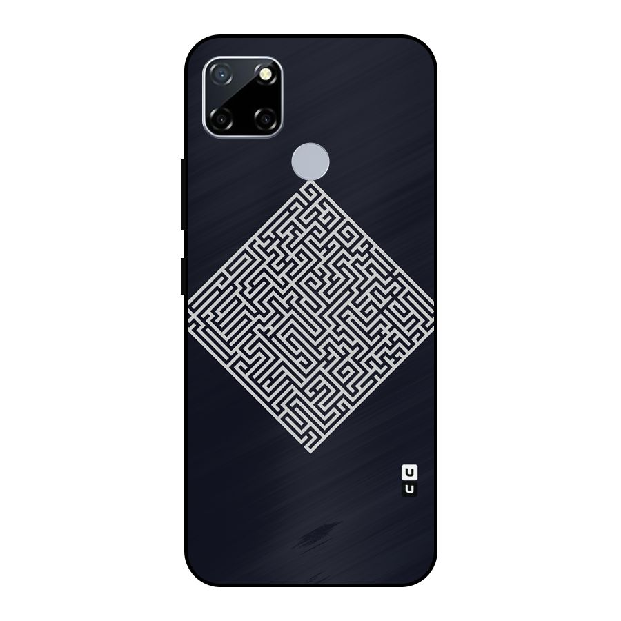 Minimal Maze Pattern Metal Back Case for Realme Narzo 20