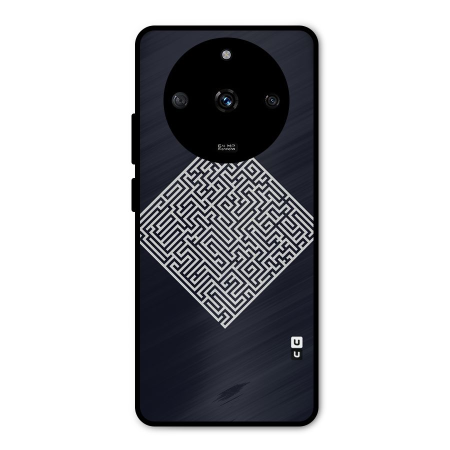 Minimal Maze Pattern Metal Back Case for Realme Narzo 60 5G