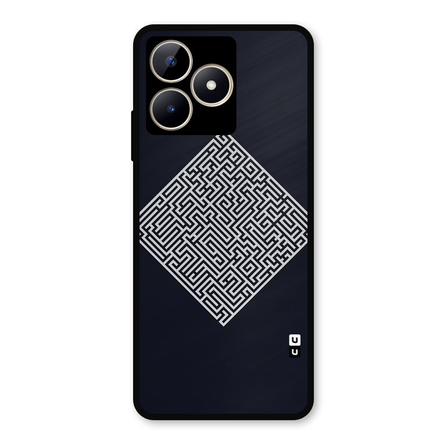 Minimal Maze Pattern Metal Back Case for Realme Narzo N53