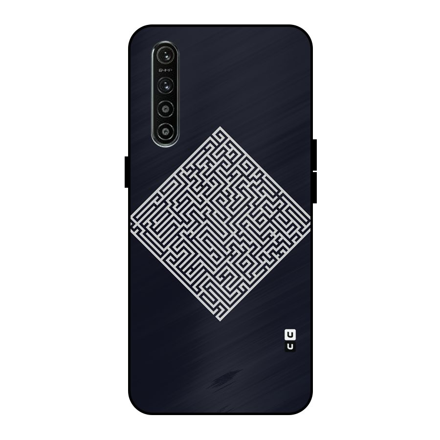 Minimal Maze Pattern Metal Back Case for Realme XT