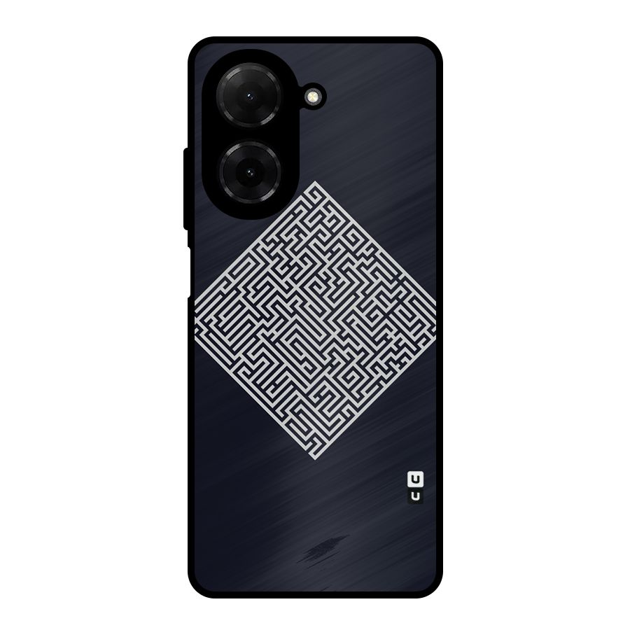 Minimal Maze Pattern Metal Back Case for Redmi A5 4G