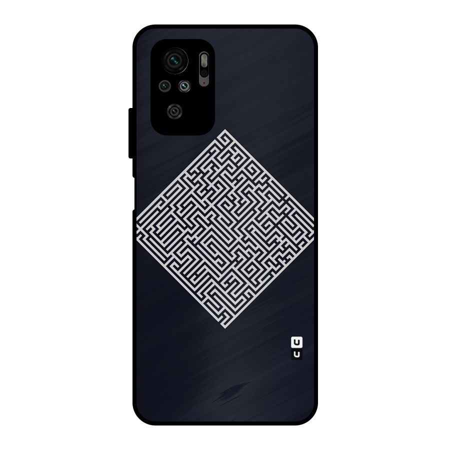 Minimal Maze Pattern Metal Back Case for Redmi Note 10S
