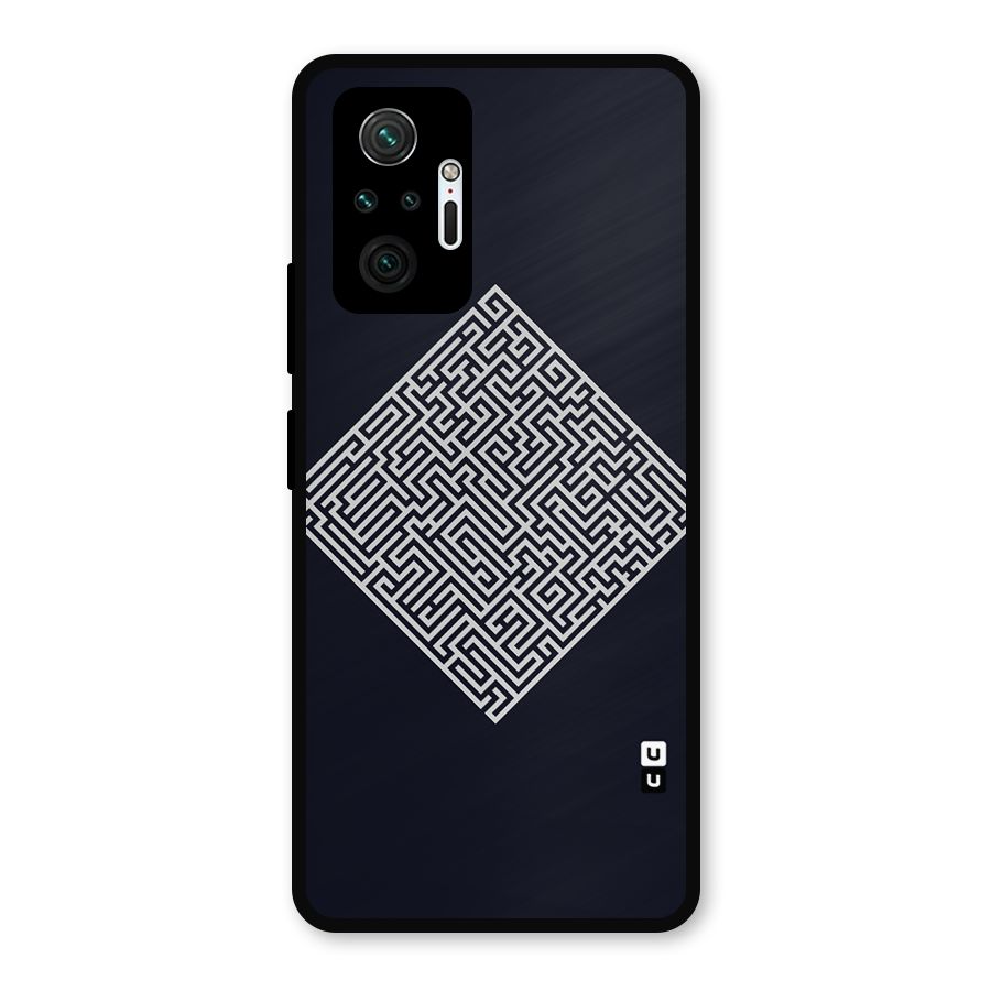 Minimal Maze Pattern Metal Back Case for Redmi Note 10 Pro