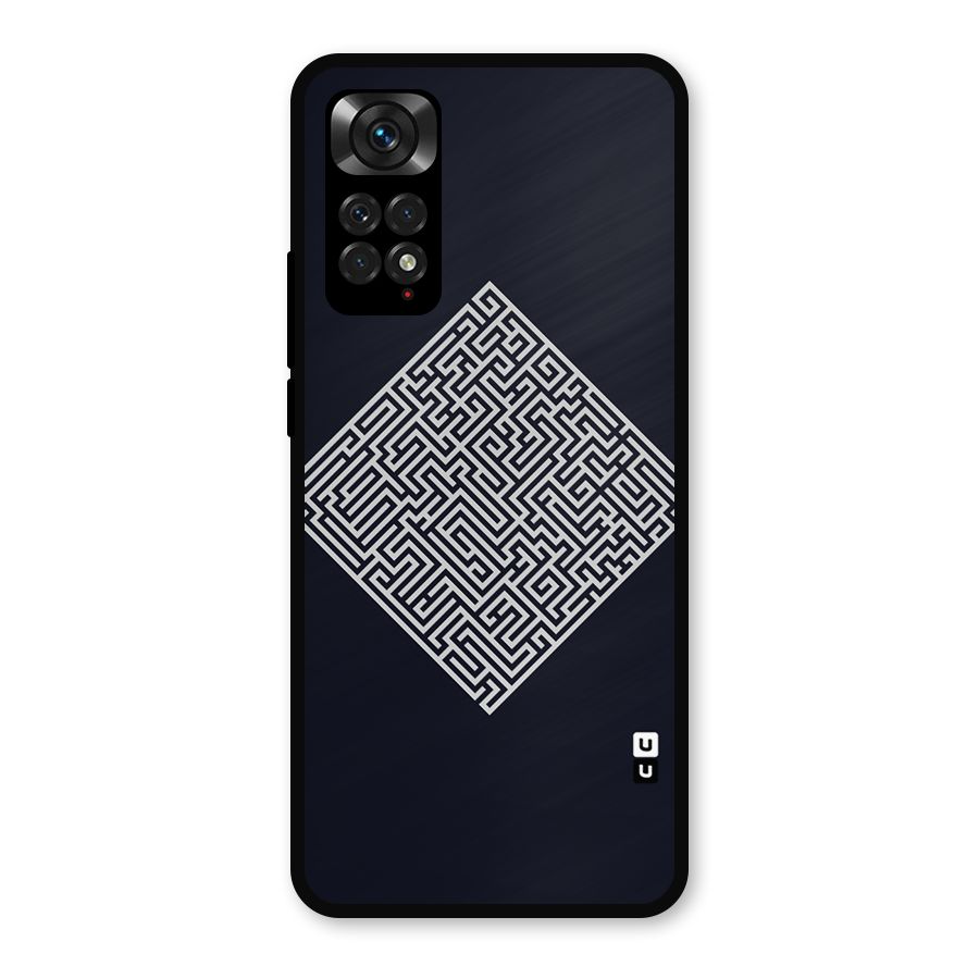 Minimal Maze Pattern Metal Back Case for Redmi Note 11s