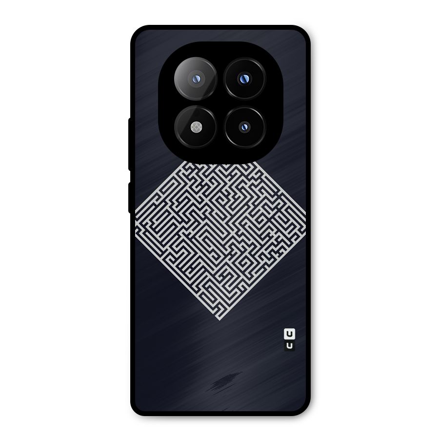 Minimal Maze Pattern Metal Back Case for Redmi Note 14 Pro Plus 5G
