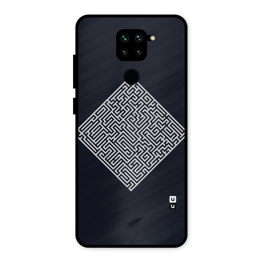 Minimal Maze Pattern Metal Back Case for Redmi Note 9
