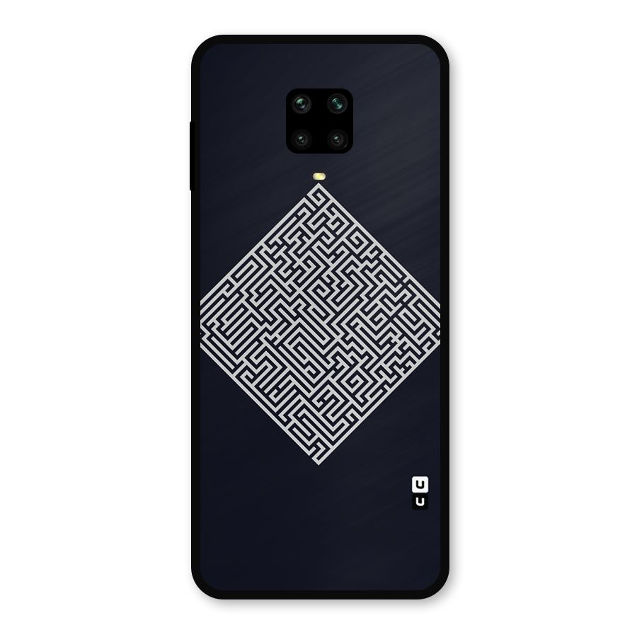 Minimal Maze Pattern Metal Back Case for Redmi Note 9 Pro Max