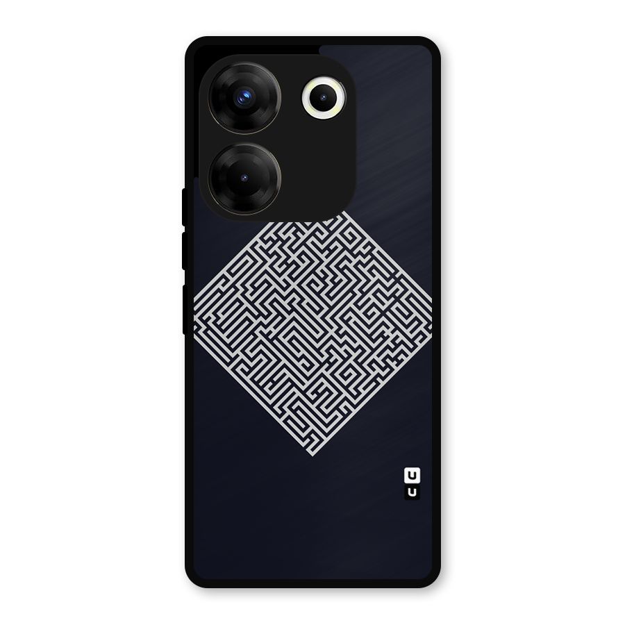 Minimal Maze Pattern Metal Back Case for Tecno Camon 20 Pro