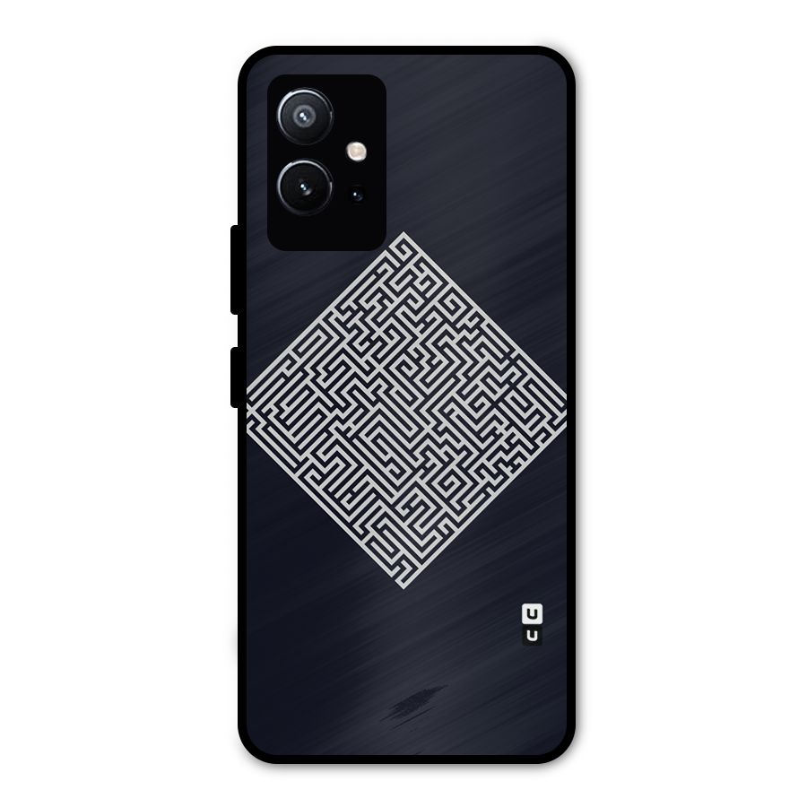 Minimal Maze Pattern Metal Back Case for Vivo T1 5G