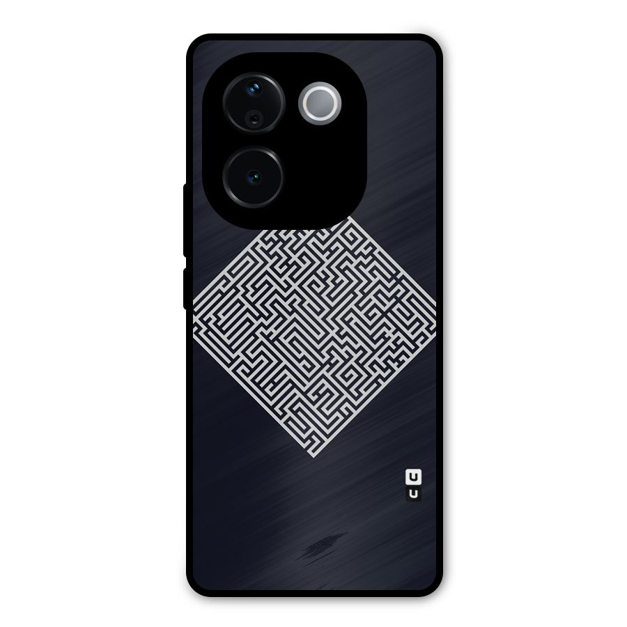 Minimal Maze Pattern Metal Back Case for Vivo T3 Pro