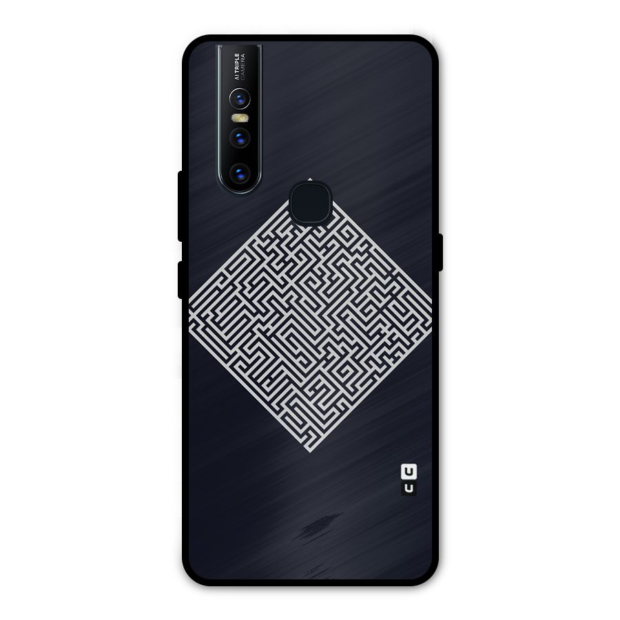 Minimal Maze Pattern Metal Back Case for Vivo V15