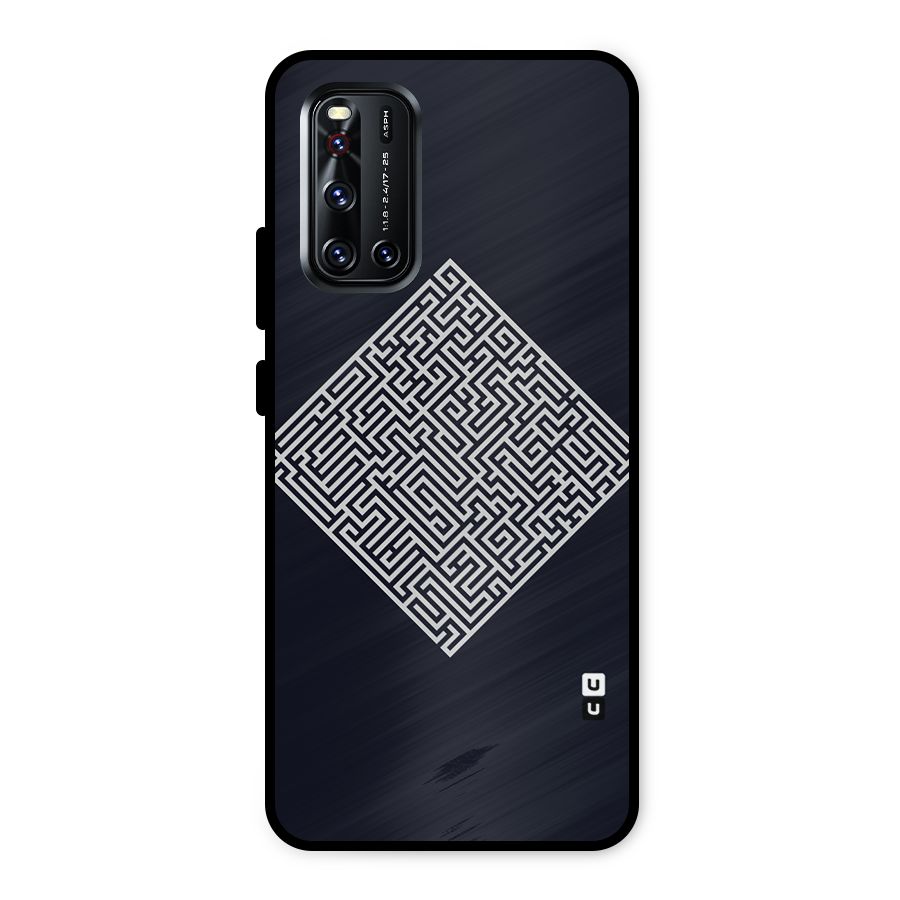 Minimal Maze Pattern Metal Back Case for Vivo V19
