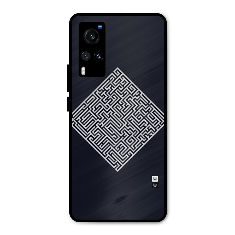 Minimal Maze Pattern Metal Back Case for Vivo X60