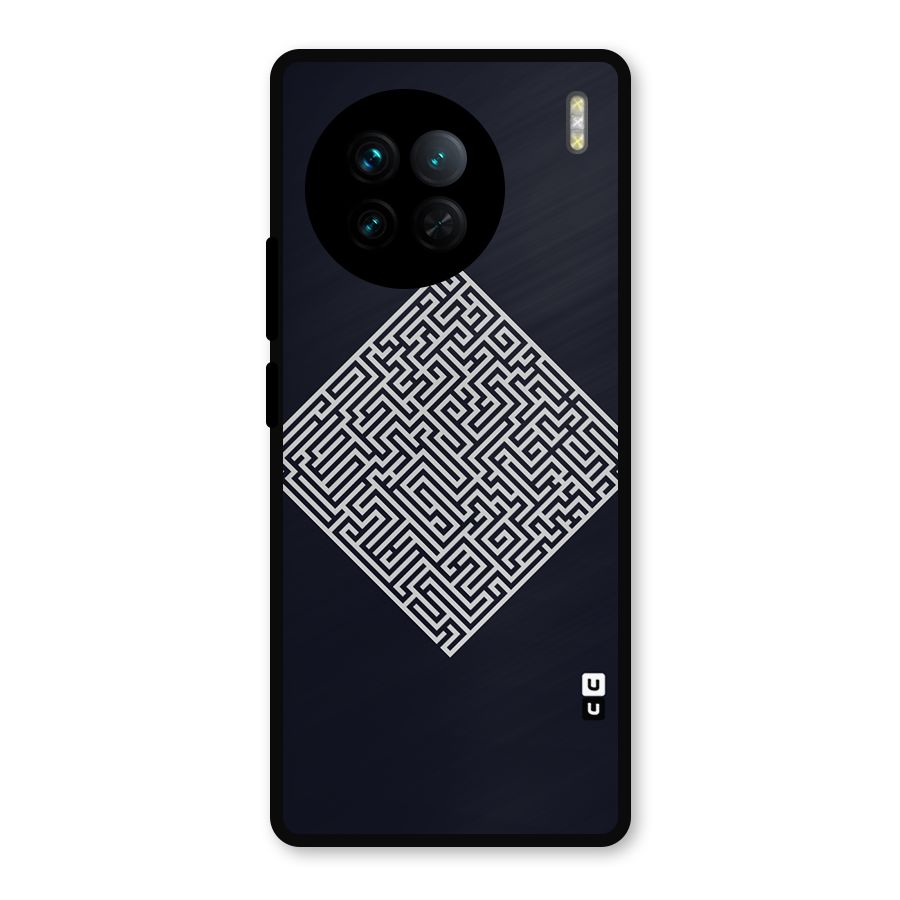 Minimal Maze Pattern Metal Back Case for Vivo X90