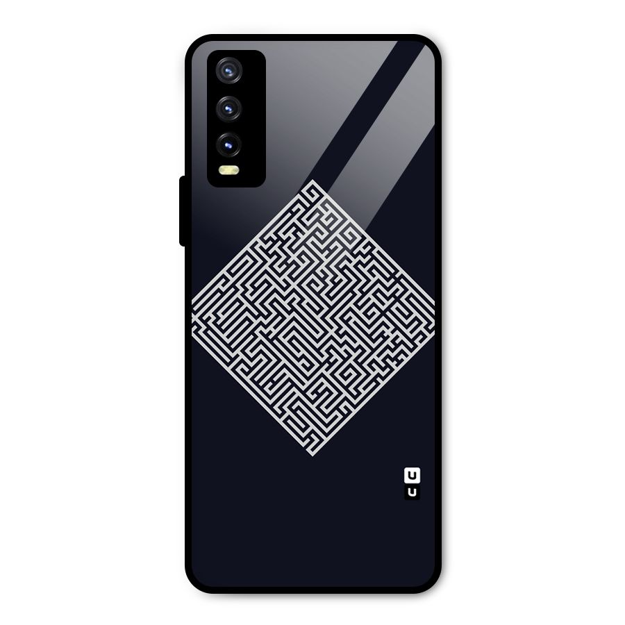 Minimal Maze Pattern Metal Back Case for Vivo Y20