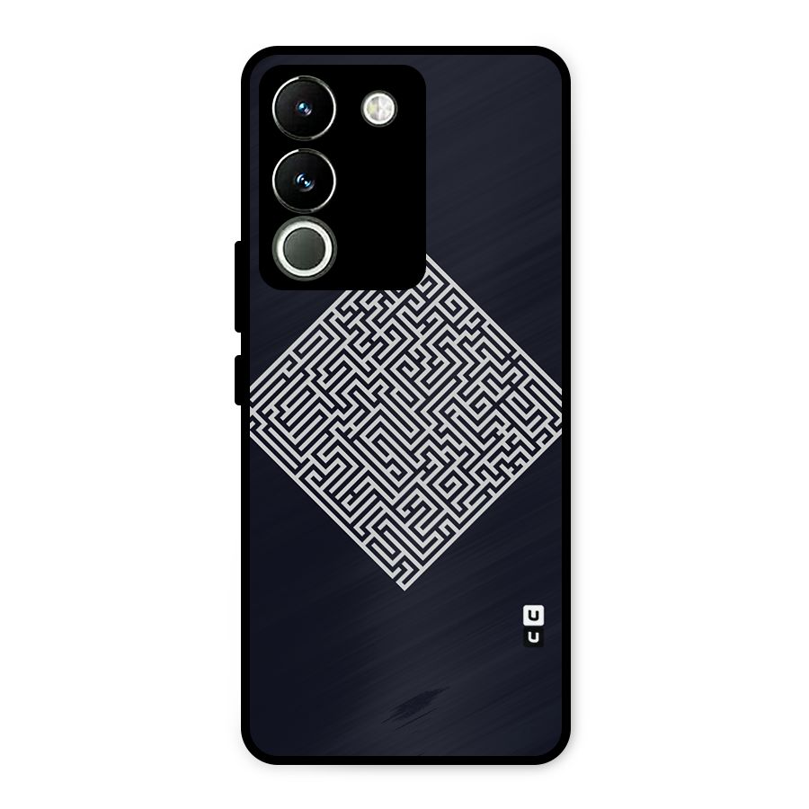 Minimal Maze Pattern Metal Back Case for Vivo Y200