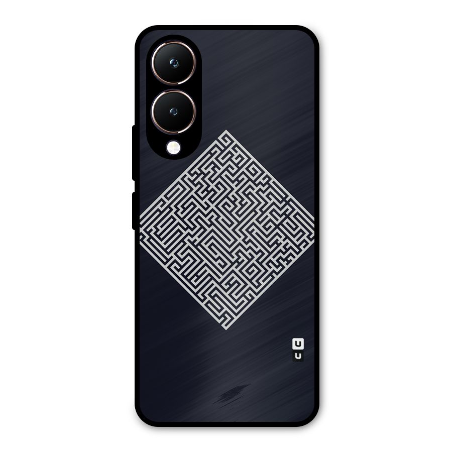 Minimal Maze Pattern Metal Back Case for Vivo Y28