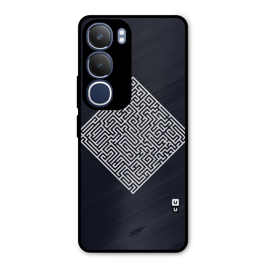 Minimal Maze Pattern Metal Back Case for Vivo Y29