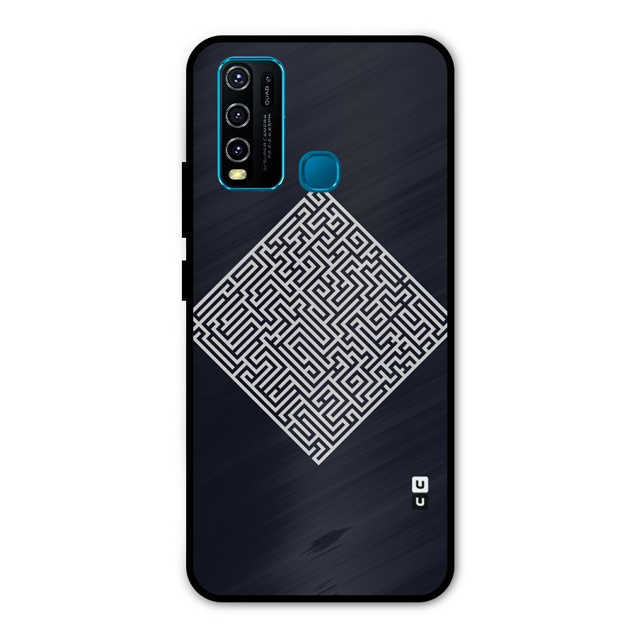 Minimal Maze Pattern Metal Back Case for Vivo Y30
