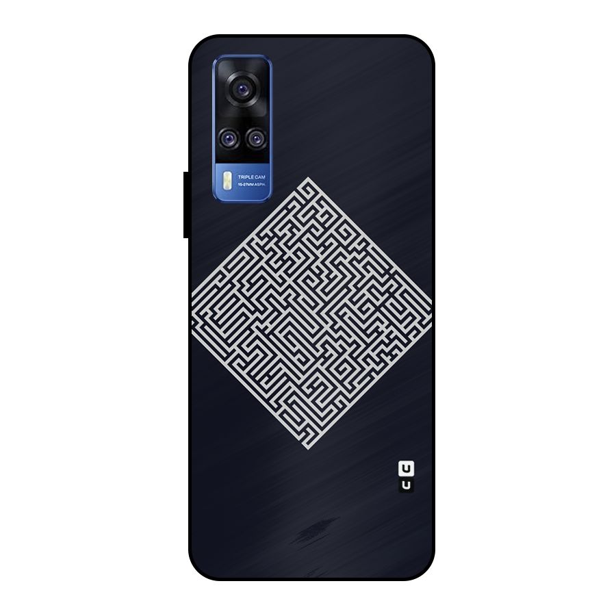 Minimal Maze Pattern Metal Back Case for Vivo Y51