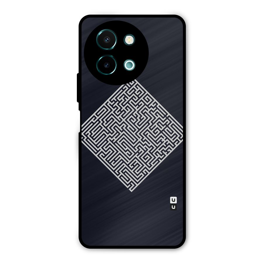 Minimal Maze Pattern Metal Back Case for Vivo Y58