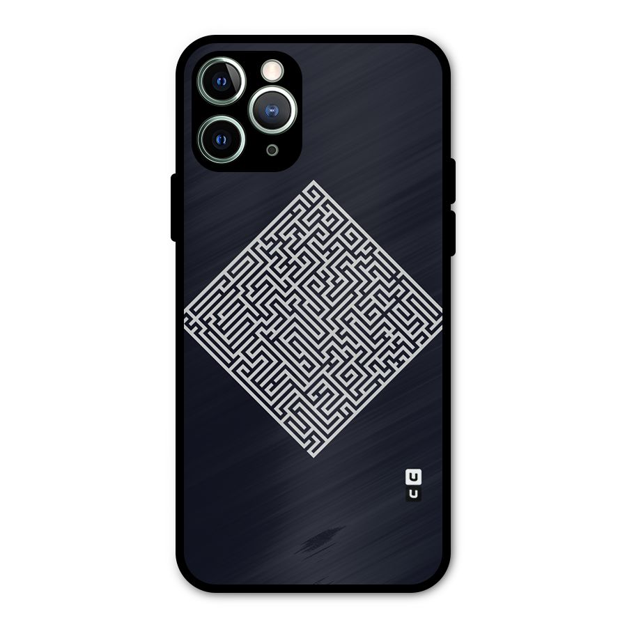 Minimal Maze Pattern Metal Back Case for iPhone 11 Pro Max