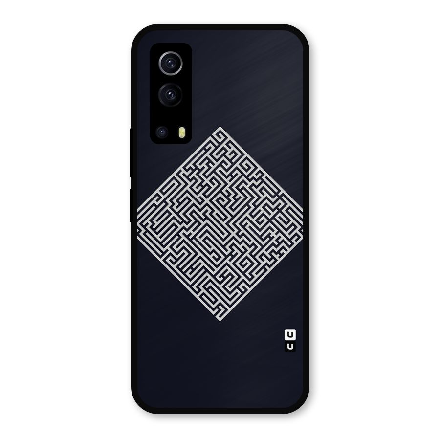 Minimal Maze Pattern Metal Back Case for iQOO Z3