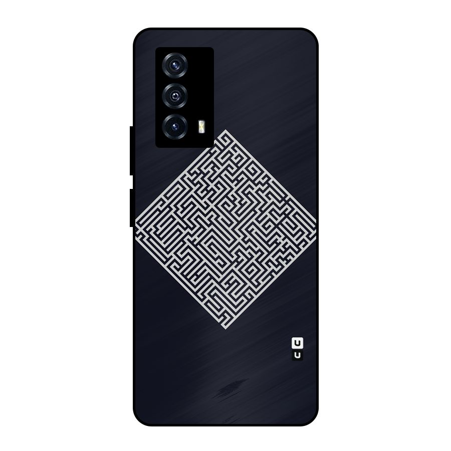 Minimal Maze Pattern Metal Back Case for iQOO Z5