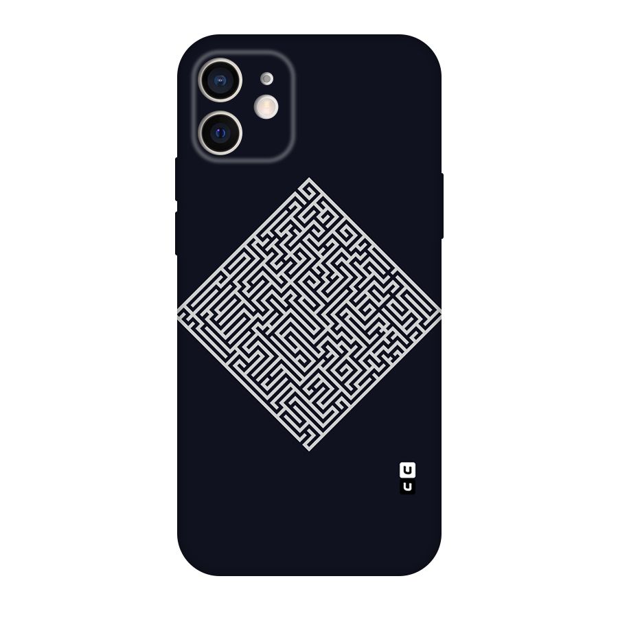 Minimal Maze Pattern Original Polycarbonate Back Case for iPhone 12