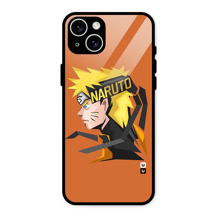 Minimal Naruto Artwork Glass Back Case for iPhone 15 Plus