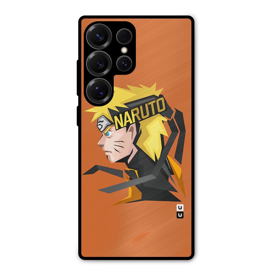 Minimal Naruto Artwork Metal Back Case for Galaxy S25 Ultra