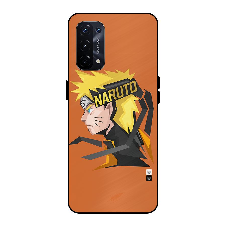Minimal Naruto Artwork Metal Back Case for Oppo A74 5G