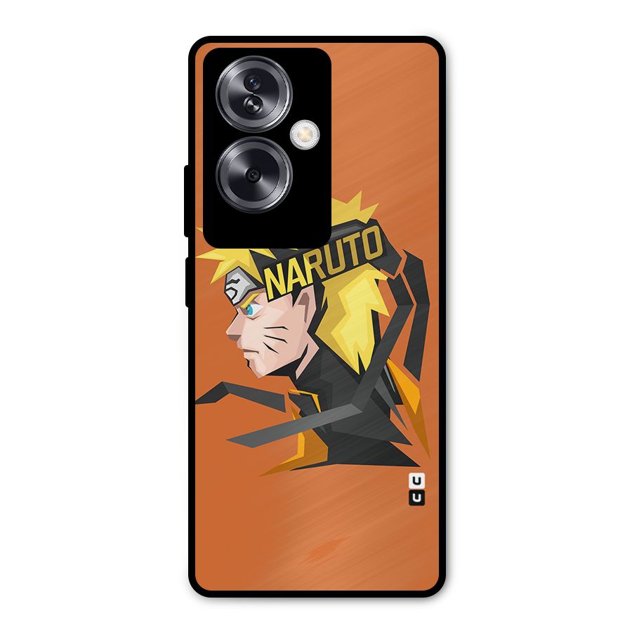Minimal Naruto Artwork Metal Back Case for Oppo A79 5G