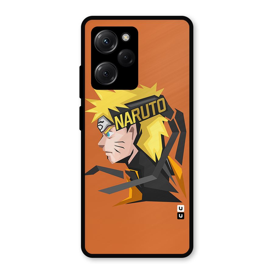 Minimal Naruto Artwork Metal Back Case for Poco X5 Pro