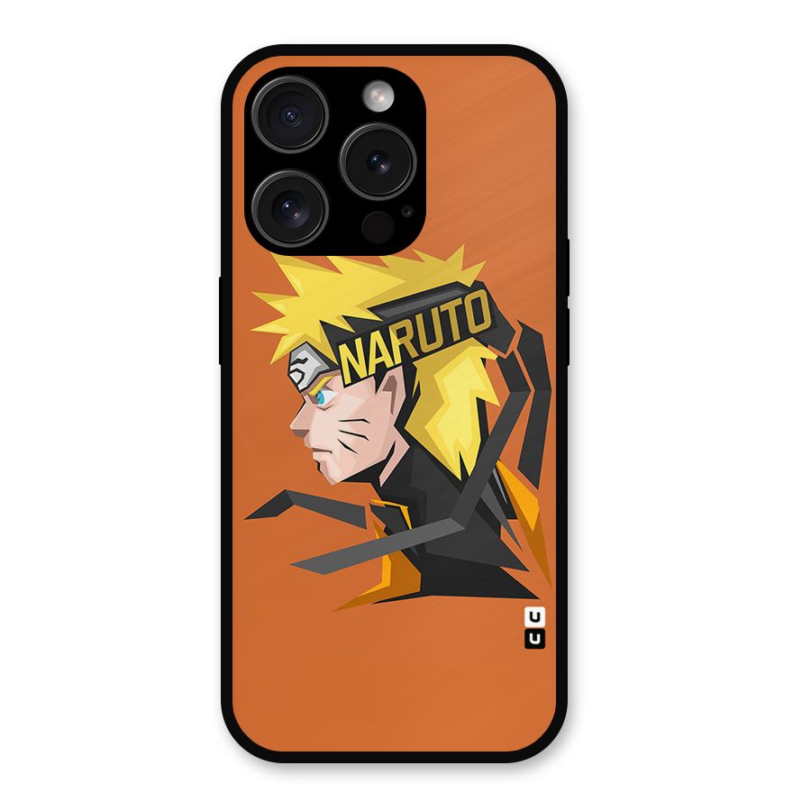 Minimal Naruto Artwork Metal Back Case for iPhone 15 Pro